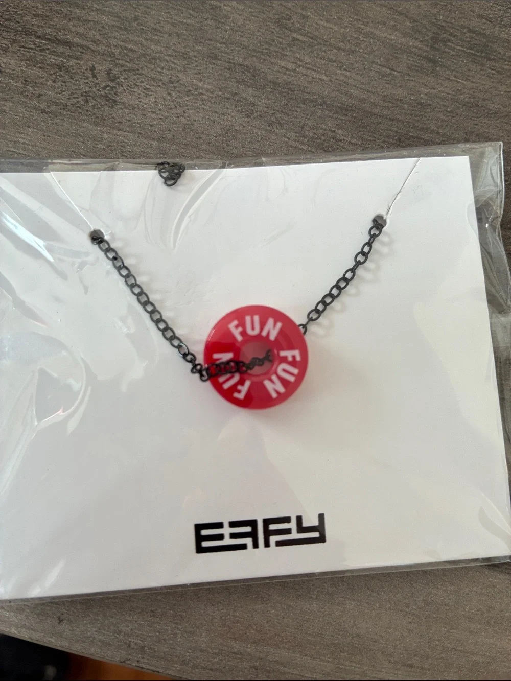 Effy Pink 'FUN' Circle Pendant Necklace for Kids